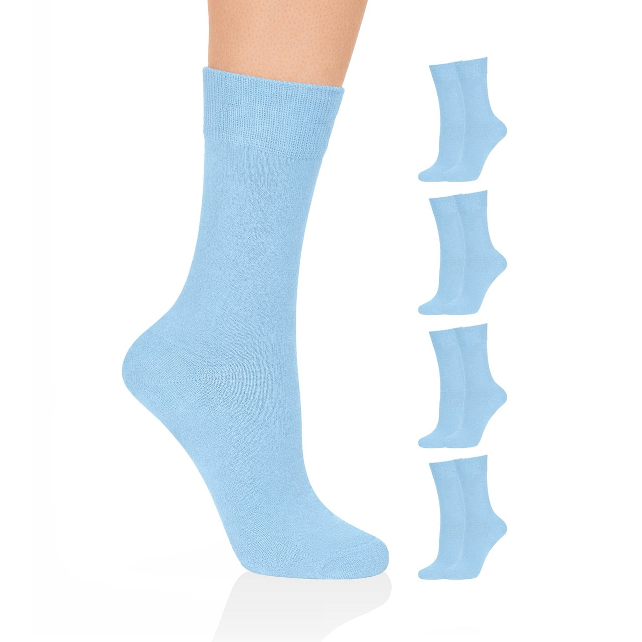 Casual Women's Cotton Dress Crew Socks, 4 Pairs